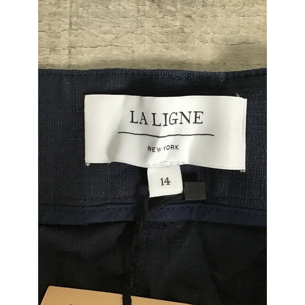 La Ligne Women's Navy Wide Leg Cargo Pockets Alba Pant Size 14 NWT - Picture 4 of 9